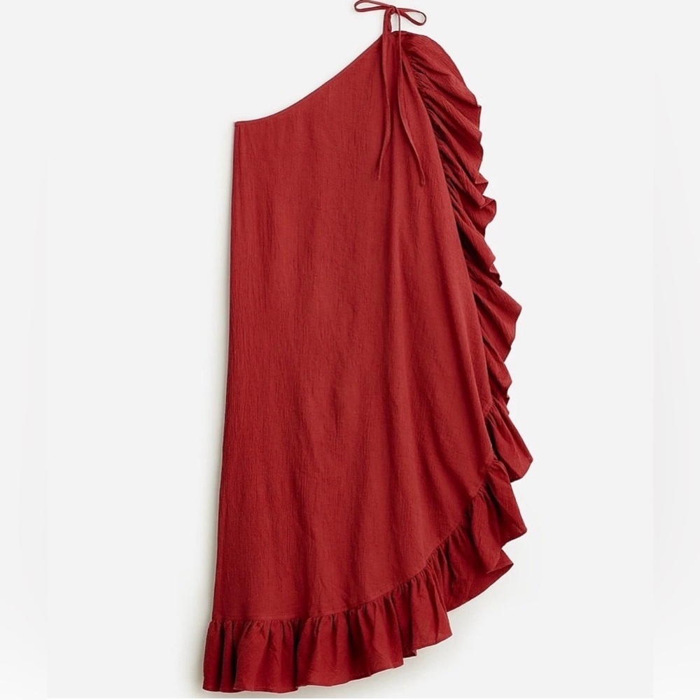 Elegant J Crew NWT One-Shoulder gauze cover up BURGUNDY Sz M